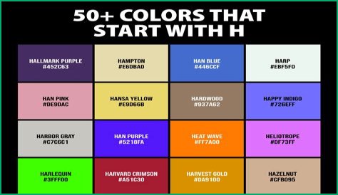 What color has the letter H in it?